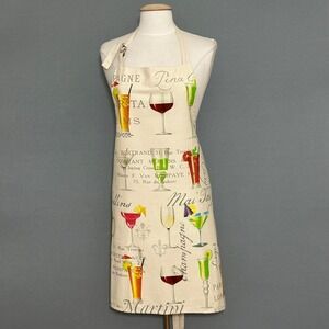 Michel Design Works Bib Apron Cocktails Drinks Cotton Cream Martini Margarita